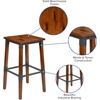 image:imageFlash Furniture 4 Pack Rustic Antique Walnut Industrial Wood Dining Backless Barstool4 Pack