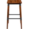 image:imageFlash Furniture 4 Pack Rustic Antique Walnut Industrial Wood Dining Backless Barstool4 Pack
