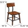 image:imageFlash Furniture 4 Pack Rustic Antique Walnut Industrial Wood Dining Backless BarstoolSet of 2