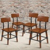 image:imageFlash Furniture 4 Pack Rustic Antique Walnut Industrial Wood Dining Backless BarstoolSet of 4