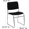 image:imageFlash Furniture 4 Pk HERCULES Series 1000 lb Capacity Black Fabric High Density Stacking Chair with Chrome Sled Base