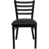 image:imageFlash Furniture 4 Pk HERCULES Series Black Ladder Back Metal Restaurant Chair  Black Vinyl SeatChair