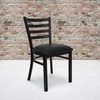 image:imageFlash Furniture 4 Pk HERCULES Series Black Ladder Back Metal Restaurant Chair  Black Vinyl SeatChair