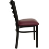 image:imageFlash Furniture 4 Pk HERCULES Series Black Ladder Back Metal Restaurant Chair  Burgundy Vinyl SeatRed