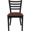 image:imageFlash Furniture 4 Pk HERCULES Series Black Ladder Back Metal Restaurant Chair  Burgundy Vinyl SeatRed