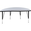 image:imageFlash Furniture 475 Half Circle Wave Collaborative Oak Thermal Laminate Activity Table  Height Adjustable Short LegsGrey