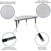 image:imageFlash Furniture 475 Half Circle Wave Collaborative Oak Thermal Laminate Activity Table  Height Adjustable Short LegsGrey