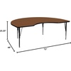 image:imageFlash Furniture 48W x 72L Kidney Grey HP Laminate Activity Table  Height Adjustable Short LegsOak
