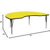 image:imageFlash Furniture 48W x 72L Kidney Grey HP Laminate Activity Table  Height Adjustable Short LegsYellow