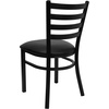 image:imageFlash Furniture 5Piece 36 Square Laminate Dining Table and Chairs Set Restaurant Dining Set with Table XBase and 4 Ladder Back Chairs BlackBlack TopBlack Vinyl Seat