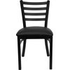 image:imageFlash Furniture 5Piece 36 Square Laminate Dining Table and Chairs Set Restaurant Dining Set with Table XBase and 4 Ladder Back Chairs BlackBlack TopBlack Vinyl Seat