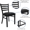 image:imageFlash Furniture 5Piece 36 Square Laminate Dining Table and Chairs Set Restaurant Dining Set with Table XBase and 4 Ladder Back Chairs BlackBlack TopBlack Vinyl Seat