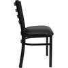 image:imageFlash Furniture 5Piece 36 Square Laminate Dining Table and Chairs Set Restaurant Dining Set with Table XBase and 4 Ladder Back Chairs BlackBlack TopBlack Vinyl Seat