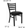 image:imageFlash Furniture 5Piece 36 Square Laminate Dining Table and Chairs Set Restaurant Dining Set with Table XBase and 4 Ladder Back Chairs BlackBlack TopBlack Vinyl Seat