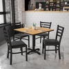 image:imageFlash Furniture 5Piece 36 Square Laminate Dining Table and Chairs Set Restaurant Dining Set with Table XBase and 4 Ladder Back Chairs BlackNatural TopBlack Vinyl Seat