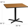 image:imageFlash Furniture 5Piece 36 Square Laminate Dining Table and Chairs Set Restaurant Dining Set with Table XBase and 4 Ladder Back Chairs BlackNatural TopBlack Vinyl Seat