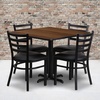 image:imageFlash Furniture 5Piece 36 Square Laminate Dining Table and Chairs Set Restaurant Dining Set with Table XBase and 4 Ladder Back Chairs BlackWalnut TopBlack Vinyl Seat