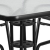 image:imageFlash Furniture 5Piece Patio Dining Set with 315 Square Glass Metal Table and 4 Stackable Slat Back Chairs IndoorOutdoor Bistro Set BlackBlack