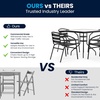 image:imageFlash Furniture 5Piece Patio Dining Set with 315 Square Glass Metal Table and 4 Stackable Slat Back Chairs IndoorOutdoor Bistro Set BlackBlack