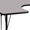 image:imageFlash Furniture 60W x 66L Horseshoe Grey Thermal Laminate Activity Table  Standard Height Adjustable LegsGrey