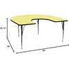 image:imageFlash Furniture 60W x 66L Horseshoe Grey Thermal Laminate Activity Table  Standard Height Adjustable LegsYellow