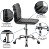 image:imageFlash Furniture Alan Low Back Designer Armless Tan Ribbed Swivel Task Office ChairBlackChrome