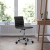 image:imageFlash Furniture Alan Low Back Designer Armless Tan Ribbed Swivel Task Office ChairBlackChrome