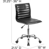 image:imageFlash Furniture Alan Low Back Designer Armless Tan Ribbed Swivel Task Office ChairBlackChrome