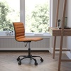 image:imageFlash Furniture Alan Low Back Designer Armless Tan Ribbed Swivel Task Office ChairBrownBlack