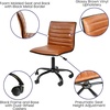 image:imageFlash Furniture Alan Low Back Designer Armless Tan Ribbed Swivel Task Office ChairBrownBlack