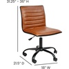 image:imageFlash Furniture Alan Low Back Designer Armless Tan Ribbed Swivel Task Office ChairBrownBlack