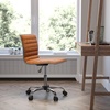 image:imageFlash Furniture Alan Low Back Designer Armless Tan Ribbed Swivel Task Office ChairBrownChrome