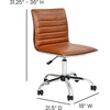 image:imageFlash Furniture Alan Low Back Designer Armless Tan Ribbed Swivel Task Office ChairBrownChrome