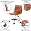image:imageFlash Furniture Alan Low Back Designer Armless Tan Ribbed Swivel Task Office ChairBrownChrome