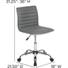 image:imageFlash Furniture Alan Low Back Designer Armless Tan Ribbed Swivel Task Office ChairLight GrayChrome