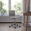 image:imageFlash Furniture Alan Low Back Designer Armless Tan Ribbed Swivel Task Office ChairLight GrayChrome