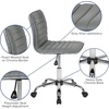 image:imageFlash Furniture Alan Low Back Designer Armless Tan Ribbed Swivel Task Office ChairLight GrayChrome