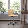 image:imageFlash Furniture Alan Low Back Designer Armless Tan Ribbed Swivel Task Office ChairTanChrome