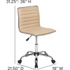 image:imageFlash Furniture Alan Low Back Designer Armless Tan Ribbed Swivel Task Office ChairTanChrome