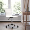 image:imageFlash Furniture Alan Low Back Designer Armless Tan Ribbed Swivel Task Office ChairWhiteChrome