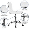 image:imageFlash Furniture Alan Low Back Designer Armless Tan Ribbed Swivel Task Office ChairWhiteChrome