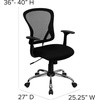 image:imageFlash Furniture Alfred MidBack Red Mesh Swivel Task Office Chair with Chrome Base and ArmsBlack