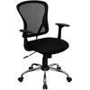 image:imageFlash Furniture Alfred MidBack Red Mesh Swivel Task Office Chair with Chrome Base and ArmsBlack