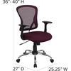 image:imageFlash Furniture Alfred MidBack Red Mesh Swivel Task Office Chair with Chrome Base and ArmsBurgundy