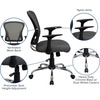 image:imageFlash Furniture Alfred MidBack Red Mesh Swivel Task Office Chair with Chrome Base and ArmsDark Gray