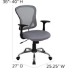image:imageFlash Furniture Alfred MidBack Red Mesh Swivel Task Office Chair with Chrome Base and ArmsGrey