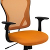 image:imageFlash Furniture Alfred MidBack Red Mesh Swivel Task Office Chair with Chrome Base and ArmsOrange