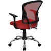 image:imageFlash Furniture Alfred MidBack Red Mesh Swivel Task Office Chair with Chrome Base and ArmsRed