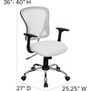 image:imageFlash Furniture Alfred MidBack Red Mesh Swivel Task Office Chair with Chrome Base and ArmsWhite