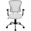 image:imageFlash Furniture Alfred MidBack Red Mesh Swivel Task Office Chair with Chrome Base and ArmsWhite